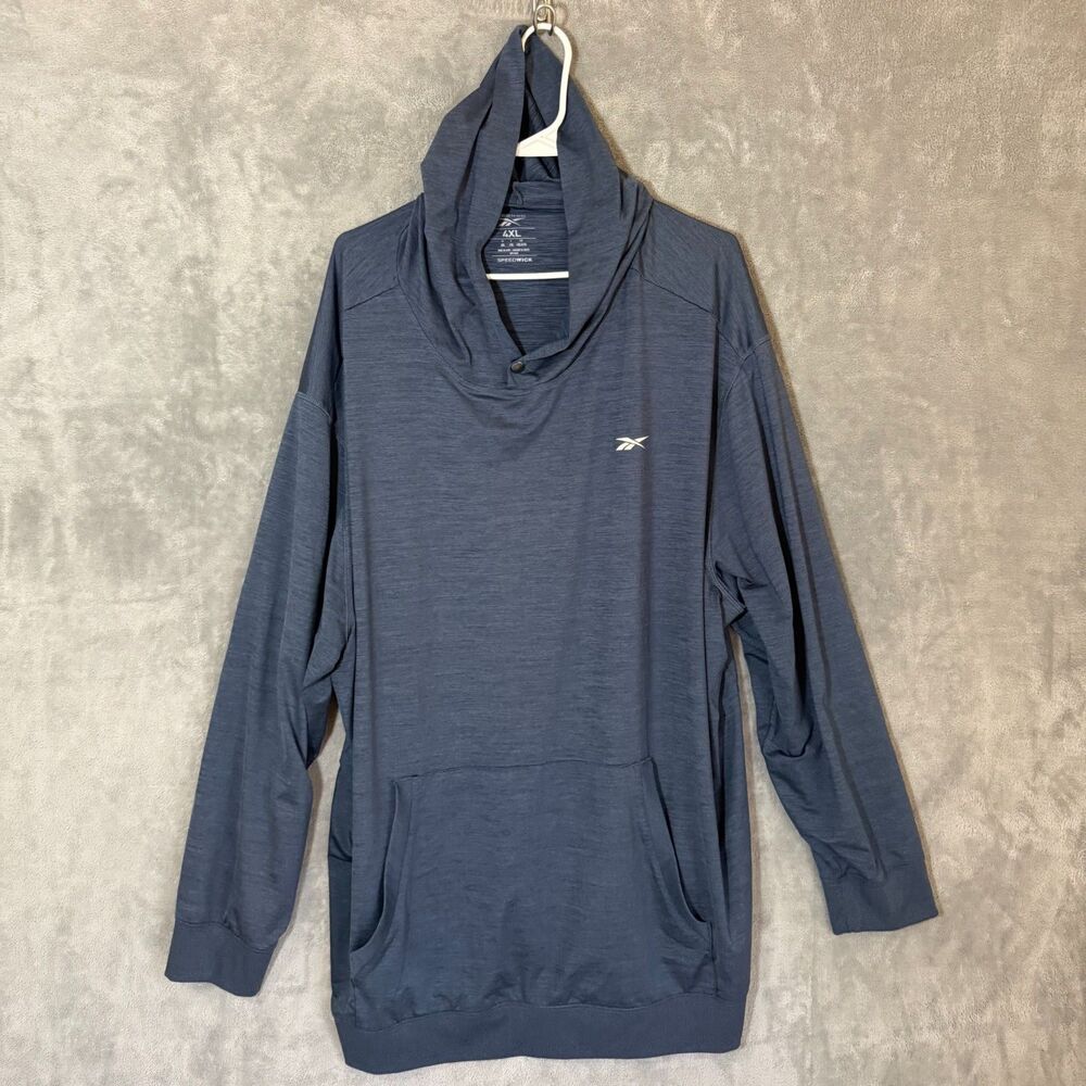 Reebok Speedwick Cowl Neck Tunic Blue Grey 4XL Plus Size Women Athleisure